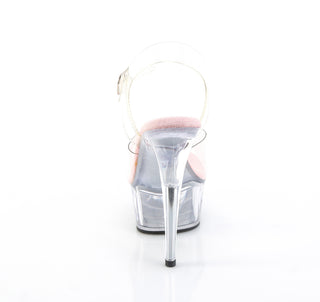 Delight-608 Pink Footbed Clear Sandals