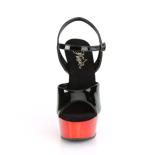 Delight-609 Black/Red Chrome Platform Sandals