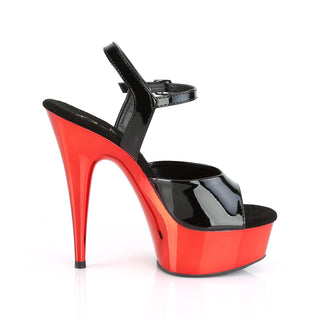 Delight-609 Black/Red Chrome Platform Sandals