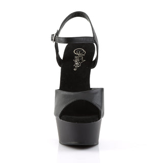 Delight-609 Black PU Platform Heels