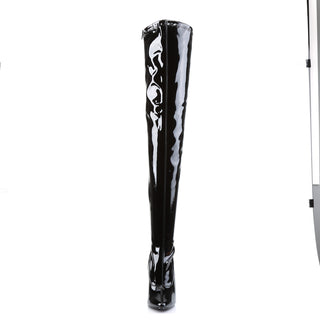 Domina-3000 Black Patent 6-Inch Thigh High Boots