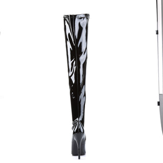Domina-3000 Black Patent 6-Inch Thigh High Boots
