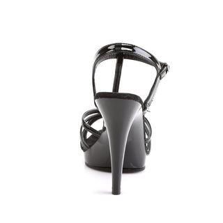 Flair-420 Black Patent T-Strap Heels