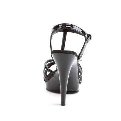 Fabulicious Flair-420 Black Patent T-Strap Heels
