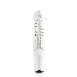 Flamingo-1020 White Matte Ankle Boots