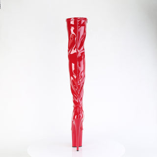 Flamingo-3000 Red Platform Stretch Thigh High Boots