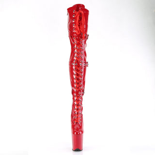 Flamingo-3028 Red Platform Thigh High Pole Boots