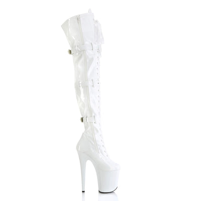 Sexier Than Ever Flamingo Thigh High Boots White