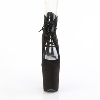 Flamingo-800-22 Black Velvet Cut-Out Side Platform Booties