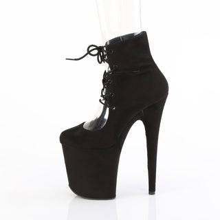 Flamingo-800-22 Black Velvet Cut-Out Side Platform Booties