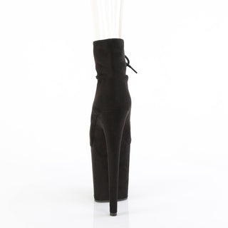 Flamingo-800-22 Black Velvet Cut-Out Side Platform Booties