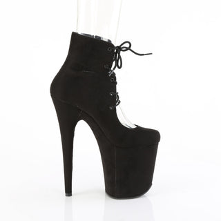 Flamingo-800-22 Black Velvet Cut-Out Side Platform Booties