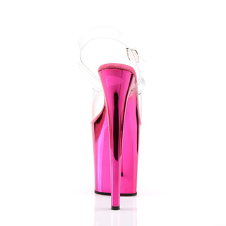Flamingo-808 Hot Pink Chrome Platform Heels