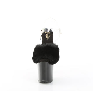 Flamingo-808FUR Black Fur Platform Sandals