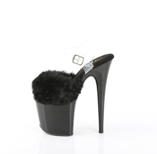 Flamingo-808FUR Black Fur Platform Sandals