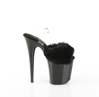Flamingo-808FUR Black Fur Platform Sandals