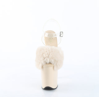 Flamingo-808FUR Cream Fur Platform Sandals