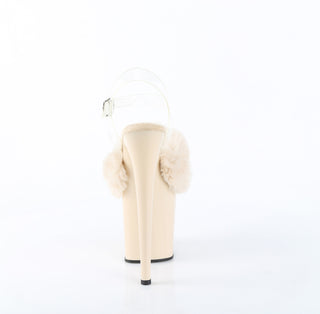 Flamingo-808FUR Cream Fur Platform Sandals