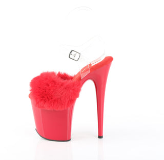 Flamingo-808FUR Red Fur Platform Sandals