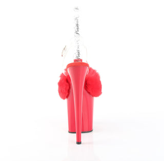 Flamingo-808FUR Red Fur Platform Sandals