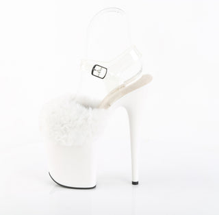 Flamingo-808FUR White Fur Platform Sandals