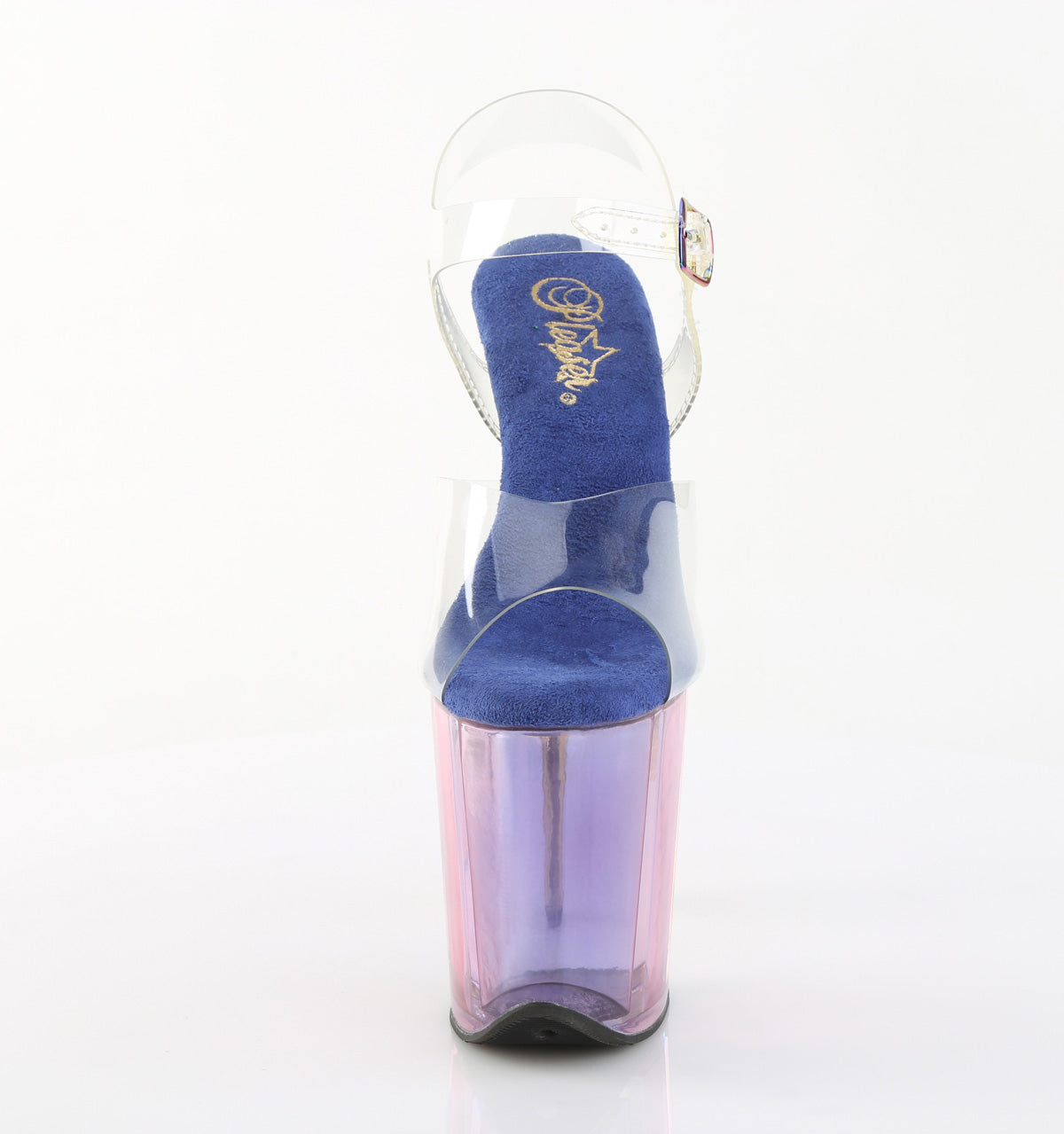 Flamingo-808HT Blue Tinted Hologram Platform Heels