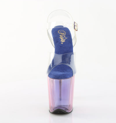 Flamingo-808HT Blue Tinted Hologram Platform Heels