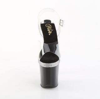 Flamingo-808MLS Rhinestone Black Platform Sandals