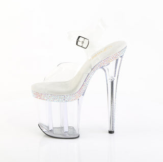 .Flamingo-808MLS Rhinestone Clear Platform Sandals