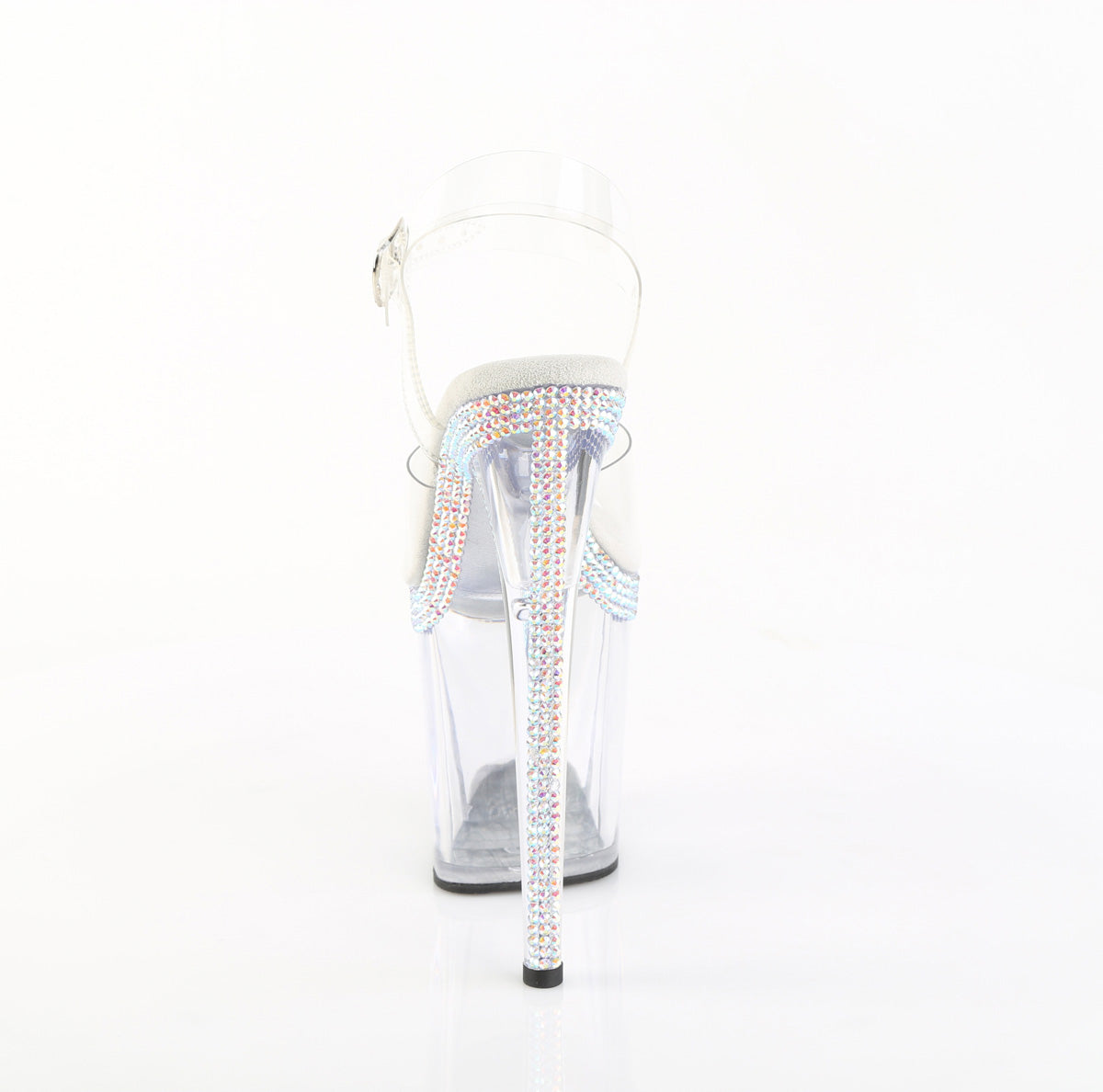 .Flamingo-808MLS Rhinestone Clear Platform Sandals