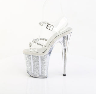 Flamingo-808PREM-STNG Clear TPU Premium Rhinestone & Glitter Sandals