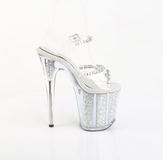 Flamingo-808PREM-STNG Clear TPU Premium Rhinestone & Glitter Sandals