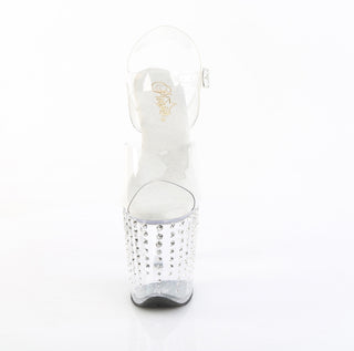 Flamingo-808TDRS Clear Rhinestone Platforms