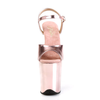 Flamingo-809 Rose Gold Chrome Platform Sandals