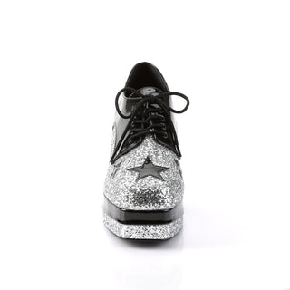 1950's Rock Star Shoes Black Silver