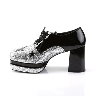 1950's Rock Star Shoes Black Silver
