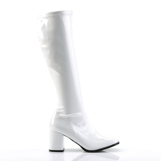 White Shiny Gogo Boots