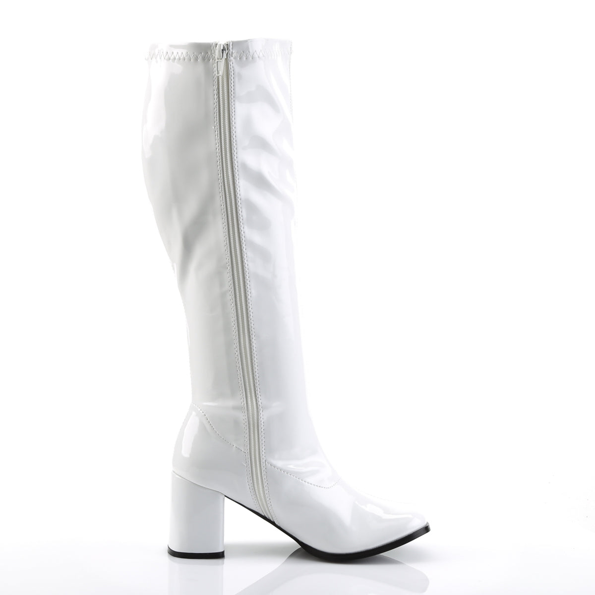 White PA Wide Calf Gogo Boots | Funtasma Gogo-300WC | OtherWorld Shoes
