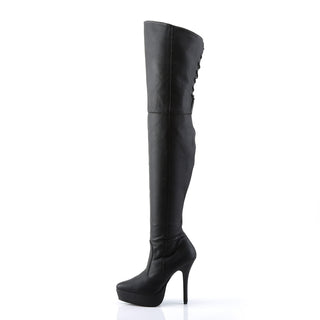 Indulge-3011 Leather Thigh High Boots