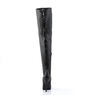 Indulge-3011 Leather Thigh High Boots