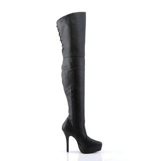 Indulge-3011 Leather Thigh High Boots