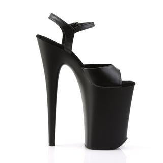 Infinity-909 Black Matte 9 Inch Platform Sandals