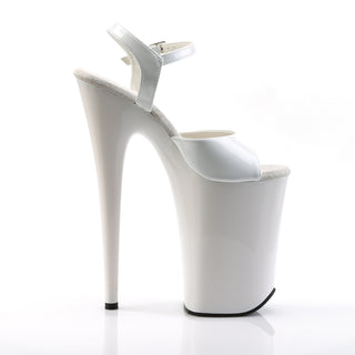 Infinity-909 White 9 Inch Platform Sandals