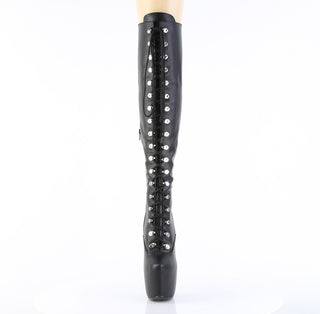 Jubilant-3012 Black Matte Over The Knee Platform Boots