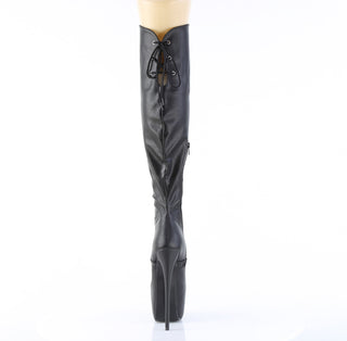 Jubilant-3012 Black Matte Over The Knee Platform Boots