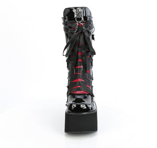 Kera-121 Fishnet-covered Tongues Platform Boots