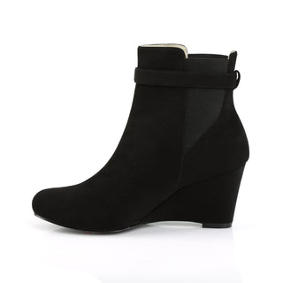 Kimberly-102 Wedge Heel Nubuck Ankle Boots (Size 9-16)