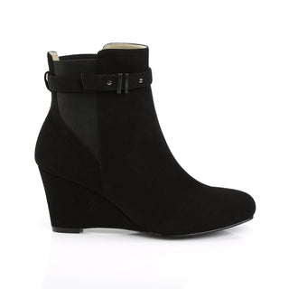 Kimberly-102 Wedge Heel Nubuck Ankle Boots (Size 9-16)