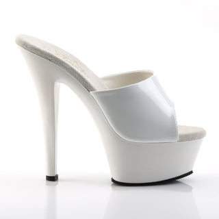 Kiss-201 White 6-Inch Platform Mules