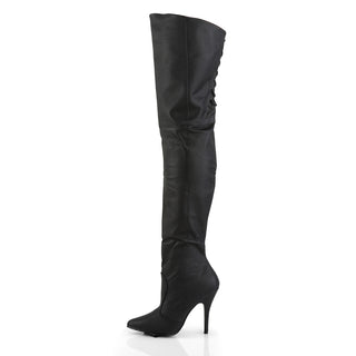 Legend-8899 Black Leather Thigh High Boots